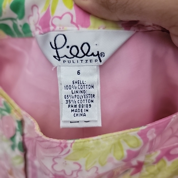 VTG Lilly Pulitzer Floral Print Patchwork Quilted Design Pink Orange | Women’s 6 - Picture 4 of 4